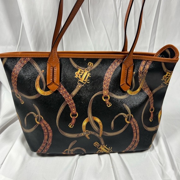 Ralph Lauren Black and Brown Tote with Distinctive Pattern - Excellent condition - Picture 2 of 7
